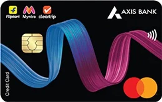 Flipkart Axis Bank Credit Card — black Mastercard with the Flipkart, Myntra and Cleartrip logos